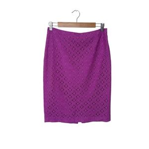 Ann Taylor Purple Knee-Length Pencil Skirt